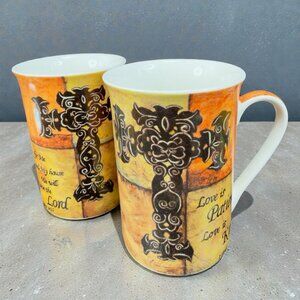 Kent Pottery Coffee Mug Love is Patient Love is Kind Corinthians Porcelain Set 2